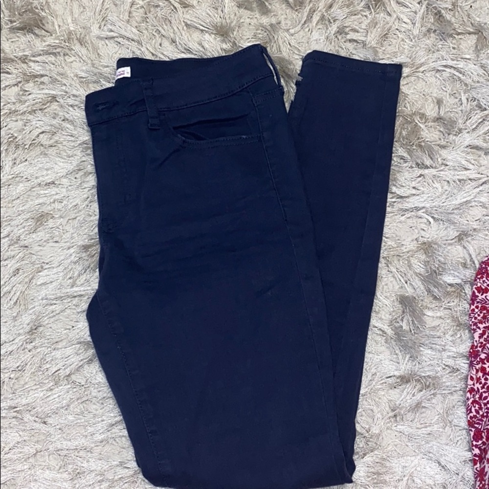 Mid rise navy dark blue jeans